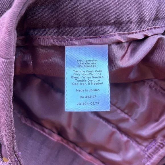 Talbots Barely Boot Deep Burgundy Pants - Picture 8 of 8